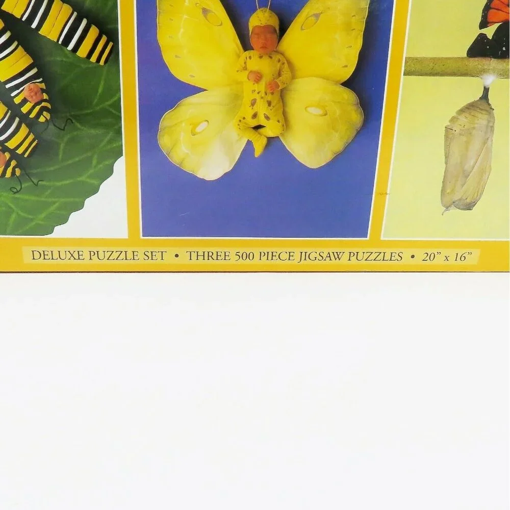 Vintage Deluxe Puzzle Set x3 Anne Geddes 500-Piece Jigsaw Puzzles Babies 1999